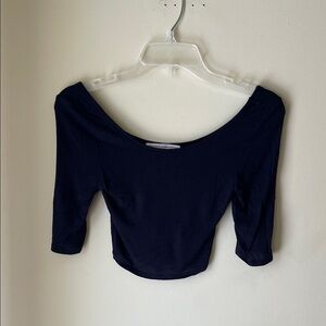 UO Project Social T Black Crop Top Size Small